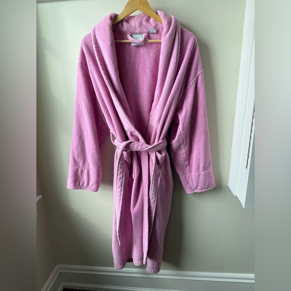 TJ LAWFORD Vintage 100%‎ Cotton Turkish Towel Bath Robe Loungewear Pink Cozy M